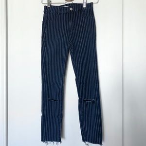Zara striped denim jeggings